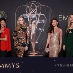 Nora Kirkpatrick Instagram - A very nice weekend celebrating Daisy Jones’ Emmy nominations. Honored to be a part of this show. 💄 @storyofmailife 💇‍♀️ @sheridanwardofficial 📸 @jared.fix.studio HMU (green) @_beautybygg_
