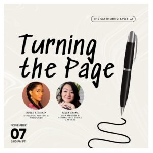 Noree Victoria Instagram - ✍🏽 RSVP for free here:

https://thegatheringspot.club/tgsevent/
turning-the-page/
______________

Join us for an engaging event as we dive into the fascinating world of screenwriting and the Writers Guild of America (WGA). The evening will kick off with a lively mixer, followed by talk-back with your host and panelists, Noree Victoria, director-writer-producer, and Helen Shang, an active WGA member and a formidable strike captain.

Helen is an accomplished screenwriter, inspired by the dark and macabre, finding creativity in haunted antiques and the beauty of nature. She is known for her work on shows like Hannibal and 13 Reasons Why. She’s also a co-writer of the upcoming thriller “An Arrangement”, directed by Noree Victoria.

Noree Victoria is a Baltimore native, inspired by reckoning stories and tales at the intersections of street and academia. She is a writer, director, actor, voiceover artist and filmmaker. Her achievements include on and off camera projects, with the film “An Arrangement” in post-production. Her recent accomplishments include earning a Master Certificate in screenwriting and the optioning of her television series, “Neighborhood H.” Offscreen, she’s devoted to friends, family, fitness, and social advocacy.

Together, they will delve into their inspiring journeys, the strategic elements that led to the WGA deal’s triumph, and their pedagogies around the world of written story. Additionally, they’ll share their unique experiences collaborating on their upcoming film. To add an exciting twist, the night will round off with a fast-paced and fun “I Have a Pitch!” mock TV writer’s room exercise, a concept inspired by a memorable Zoom call during the pre-production phase of Helen’s screenplay. Don’t miss this opportunity to gain insight, be inspired, and join in the creative excitement!

(Laptops or journals encouraged)