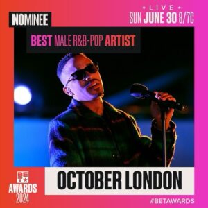 October London Instagram - ANOTHER ONE!!! ☝️ Wow!!! Thank you @betawards #betawards @deathrowrecords Nominated for best male RnB/Pop artist.