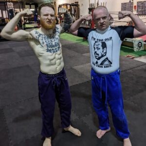 Oliver Claffey Instagram - Curls for the girls.
Double bi's for the guys.

We're a little more than two weeks out from @hexagonemmafr 8 and the conclusion of what has seemed, at times, like the fight camp with no end. Weight is on point — if you couldn't tell by looking. White as a slice of Warburton's and twice as cut.

If you'd like to look as jacked as @muskettjames does in that @xmartialofficial rashguard, then click the link in my profile, peruse their store, and be sure to use the coupon code CAPNJACK at checkout. Not only will you be the source of all envy in the gym, but it will also directly help support Yours Truly.

🏴‍☠️x💪

#CapnJack #MMA #BJJ #MuayThai #LethalWeapon