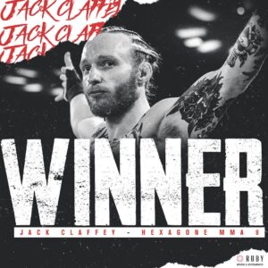 Oliver Claffey Instagram - WINNER! @mrgentlemanjack gets his first pro MMA win via 1st round submission via head and arm at @hexagonemmafr 8! Congrats Jack! #RubySE