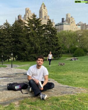 Oscar Anton Instagram - hey, this is me slowly becoming that super annoying guy reading a book in Central Park, drinking iced coffee and moving to LA soon xx have a few tiktoks to do catch u later