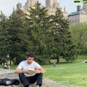 Oscar Anton Instagram - hey, this is me slowly becoming that super annoying guy reading a book in Central Park, drinking iced coffee and moving to LA soon xx have a few tiktoks to do catch u later
