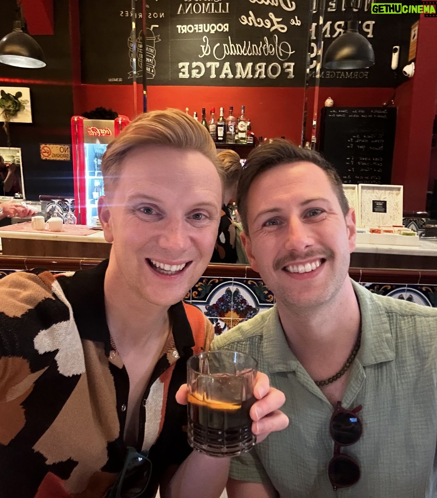 Owain Wyn Evans - 10.5K Likes - Gorgeous long weekend with The Dr. @arranjrees celebrating the incredible AND stunning wedding of gorgeous @realscottmills and @samvaughan89 🥰 ❤️ (With a little extensionette on the end to Barcelona!)