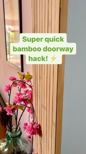 Owain Wyn Evans Instagram - Super quick doorway transformation using bamboo ⚡️ 

And took only 3 hours! Info in caption.

This old doorway / opening between kitchen and dining room has us scratching our heads. On one side, it still had the metal angle bead visible after plastering, and on the other… ripped wallpaper. What to do?! 🤷🏼‍♂️

We used lots of natural materials in the kitchen, cork floor, cute wooden doorknobs on the units and oak worktops, so wanted something similar to transition between both rooms. 

We could have used wooden beading strips, tongue and groove wood panels or even slat panels (acoustic board). I found this bamboo Polewrap from @diyherway to be the best option as it’s flexible, great for wonky old walls and wraps around corners! (Thanks Emma @livemylifeincolour for introducing me to it!)

PROCESS

- Measure the wall.

- I cut the Polewrap vertically with a Stanley blade as it sits on a felt backing 

- It cuts horizontally using a jigsaw or circular saw.

- I used heavy duty DIY glue to attach it, and voila! 

Fab stuff, will be using this again! @diyherway

Home Renovation | Home Design | DIY | Gifted

#Gifted #diy #homerenovation #homereno #diydecor #homeinspo #doityourself #diyhomedecor #interiordesign #interiordesignideas #renovationproject #homedecoration #woodpaneling