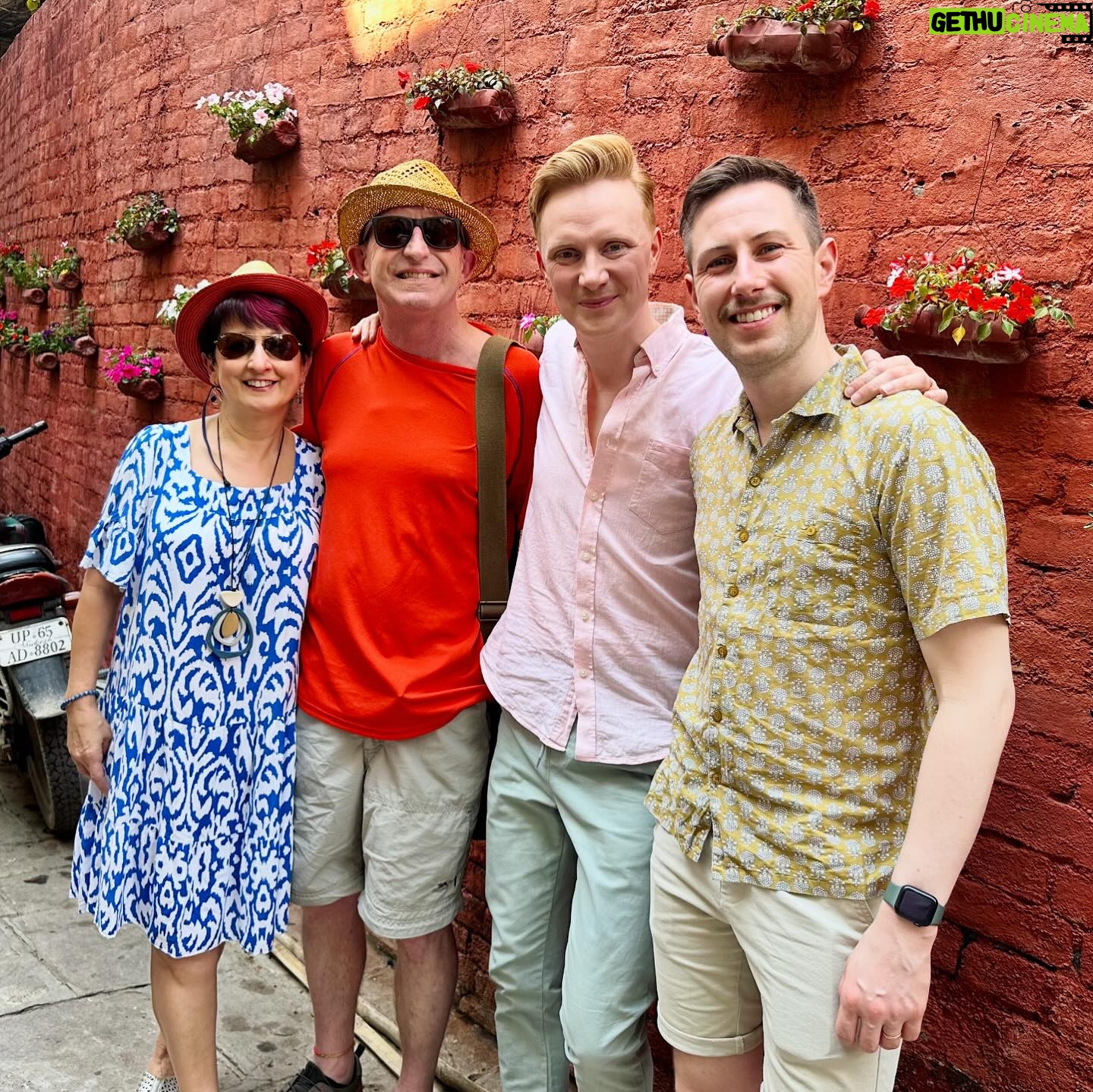 Owain Wyn Evans - 7.7K Likes - Feeling great and also grateful as I enter my 40s ❤️ Floated down the ganges this morning! I absolutely love India, spending a bit of time here to celebrate! It’s also the 7 year anniversary of myself and the Dr in a few days (I am very lucky, he is very patient 😂 ) and lovely auntie Tracey’s 60th. Plenty to raise a glass to dahlings. Lots of love xxx