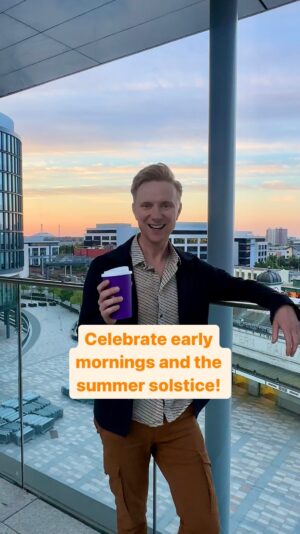 Owain Wyn Evans Instagram - Us bore dahlings are always up early and loving the mornings, which are extra gorgeous at the moment 🌞 ⏰ Today is the summer solstice with 18 hours of sunlight to enjoy, ooh lush!