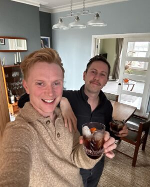 Owain Wyn Evans Instagram - Question: Is it sad to raise a glass to a new / old dining table?! 😂 🥂 Love this Danish bit of teak, we believe it’s 1960’s / 1970’s. Either way, j’adore! The stamp says it’s Gansø  Mobler… any Danish furniture experts / enthusiasts out there 📣 Thanks to my lovely friend Chris for bringing it up the M4 in his gargantuan van 🚐 Happy weekend dahrls xx 

#gangsomobler #vintagefurniture #midcentury