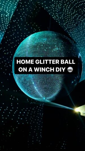 Owain Wyn Evans Instagram - As the renovation continues the next project was to install an early birthday present 😂 The Dr bought me a huge glitterball, which we wanted to put on a hand-cranked winch in the drinkette loungette. Here’s how I did it 🪩 
(Glitter ball purchased from @bohovintage456 🥰) Don’t forget: ensure to use the correct cables / support and secondary tether the ball especially if large! 
.
.
.
#homerenovation #homereno #ukhomereno #diy #homedecor #renovationproject