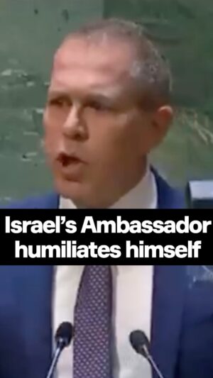 Owen Jones Instagram - The Israeli Ambassador to the UN humiliates himself in epic show of projection - while the UN votes to give Palestine full membership.