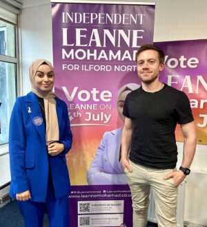 Owen Jones Instagram - Incredible honour to meet @leannemohamad in Ilford North - who is standing to be the independent candidate for her community. 

To say I was impressed is an understatement. She’s a British-Palestinian, Ilford born and bred, and seeing the response from locals was quite something - including people who previously voted Tory, let alone Labour, or who had never voted before.

Video out next week - but one to follow to say the least ❤️