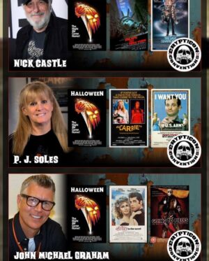 P.J. Soles Instagram - @crypticonkc  July 7-9 Kansas City, MO @ncastlez @malfuncsean 
Sweet ‘78 mini reunion! 🎃🎬👻🇺🇸