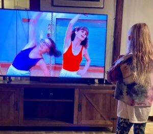 P.J. Soles Instagram - When the grandkids finally get to watch Nana on YouTube, Jade has to get up & dance, but River is amazed & in a trance! ❤️🎼🎸🎤🎬❤️ Thanks for the pics @robertbeastbest @dey_young_official ❤️