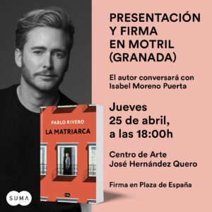 Pablo Rivero Instagram - Estoy dando saltos. Me dieron la noticia ayer como guinda al día tan maravilloso celebrando #SantJordi en Barcelona y no puedo estar más agradecido. Muchísimas a todos los lectores que viven con tanta pasión mi historia y la recomiendan y regalan sin parar. Qué bonito que este homenaje a nuestras madres y abuelas esté llegando tan lejos… GRACIAS ❤️ por supuesto también a todo el equipo de prensa, marketing y comercial que consiguen que La matriarca sea vista entre tantos títulos que hay en las librerías. @sumadeletrased sumadeletrased @penguinlibros 

PD: Nos vemos mañana en Motril y el lunes en la Feria del libro de Málaga (están todos los detalles en el carrusel de fotos)