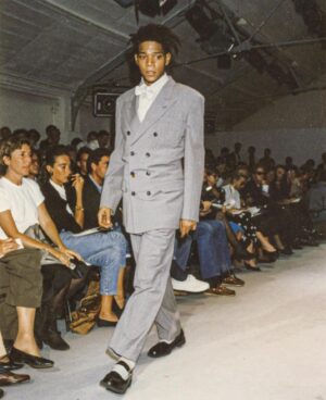 Pamela Golbin Instagram - It’s #MensWear week! #JeanMichelBasquiat for #CommeDesGarcons #1987