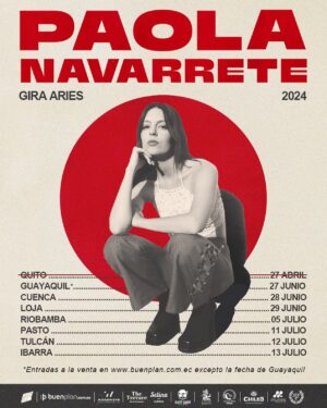Paola Navarrete Instagram - ECUADOR! Con muchísima ilusión finalmente llega la GIRA ARIES a todas estas ciudades!! Es muy emocionante saber que voy a poder llevar este disco y obviamente toda mi música a ciudades a las que nunca he visitado como Loja, Tulcán, Ibarra y Pasto!! No saben la alegría que me da pensar que muy prontito voy a poder visitar todos estos lugares y cantar con Uds! Los tqm ❤️

Ya pueden adquirir las entradas en @buenplantickets o pueden entrar al link de mi Bio 🔥🔥🔥

Gracias a @alejofullmax  y @polimusicec x la gestión! 🙌🏻
