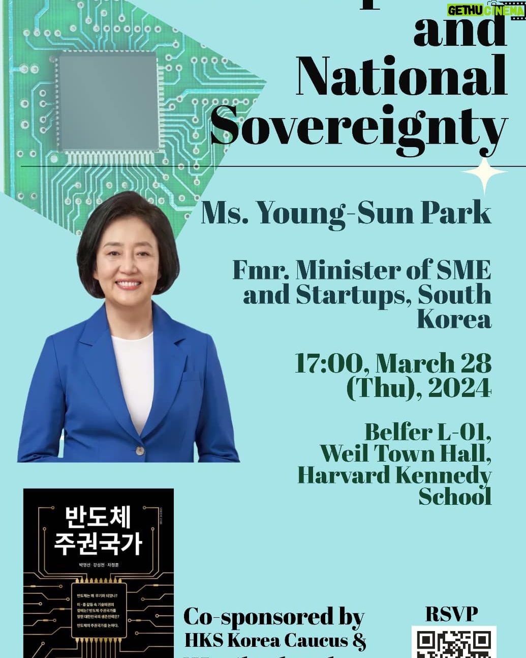 Park Young-sun - 135 Likes - 3월 28일 미 동부시간 오후 5시
하바드 케네디스쿨 코리아 코커스와 하바드 웨더헤드 센타 공동주최로 케네디스쿨 벨퍼빌딩 L-01 Weil Town Hall 에서
“반도체 주권국가” 특강이 열립니다.
많은 관심 부탁드려요.
