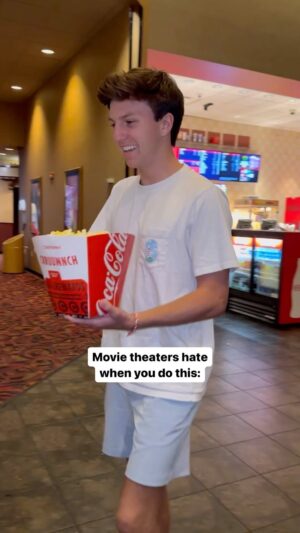 Parker Pannell Instagram - They’ll kick you out if you get caught 🤫 
#lifehacks #movies #theater