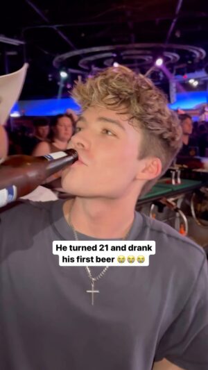 Parker Pannell Instagram - He’s waited his whole life for this moment 😅 
#drinking #birthday #beer