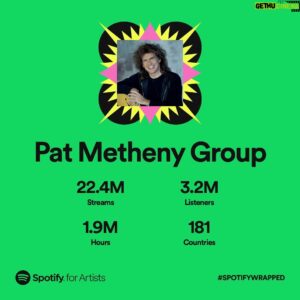 Pat Metheny Instagram - Thank you @spotify listeners!

#SpotifyWrapped