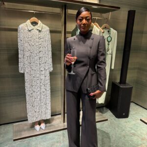 Patina Miller Instagram - Last nights glam for some last minute Oscar's fun before I head home and back to work. Love LA more every time I'm here...thanks for having me @giorgioarmani and @mptf ✨✨

Hair: @hairbyromorgan 
Face: @karinamilan__ 
Style: @yaelquint 
Suit: @giorgioarmani archive via @clothed_la 
Shoes: @gucci via @albrightfashionlibrary 
Jewelry: @graceleedesigns, @suzannekalan 
📸: @cindygromero