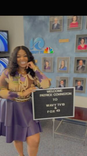 Patrice Covington Instagram - Day one at @hrswavy is in the books! WHEW! What a fun roller coaster! @recklingchris kept his promise and had me under his wing! What a pro! To our viewers, thank you for the warm welcome! Let’s have some fun! ☀️📺🥂

PS.. y’all they gave me a desk and a work email address! I GO here! 🤸🏾‍♀️🤸🏾‍♀️

My dress is designed by my good sister friend @theegoogoo for @macys! She’s a style icon honey! 

Todays Kicks: Jordan X Travis Scott Reverse Mochas! 👟

#dontbeastarbeagalaxy 🌌