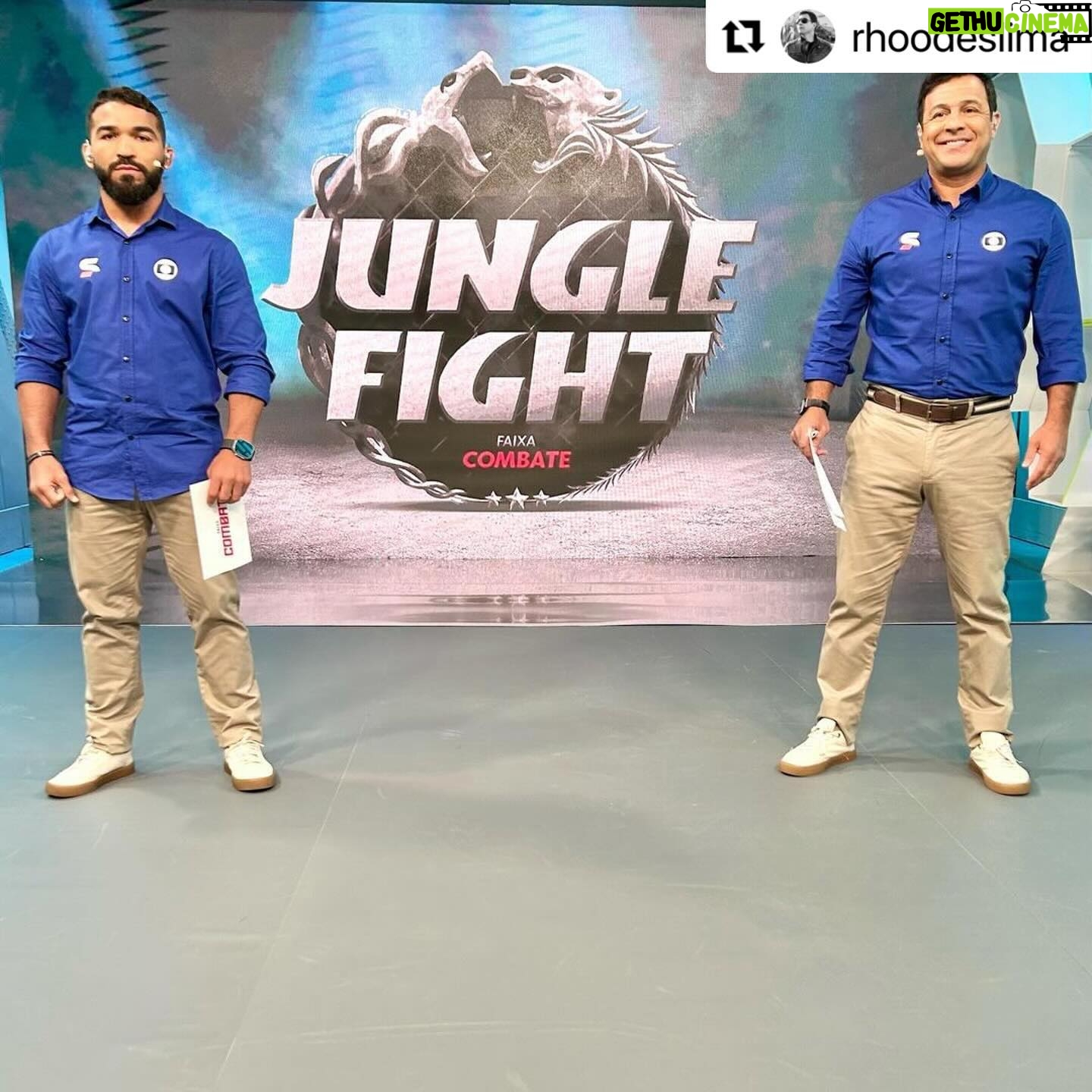 Patricio Freire - 4.2K Likes - Ontem fui convidado aos estúdios Globo pra comentar o Jungle Fight junto ao @rhoodeslima. É muito bom ter a emissora abrindo espaço para diferentes eventos , quem sabe não veremos a defesa do meu titulo em tv aberta! #Repost @rhoodeslima with @use.repost
・・・
Mais uma Faixa Combate na Globo!
Maior honra dividir a transmissão com essa lenda, nosso campeão Patrício Pitbull @patriciopitbull !
Muito obrigado vc aí que nos prestigiou com a sua audiência qualificada de sempre na transmissão do Jungle Fight 123!
🔥🔥🔥⚔️🛡️