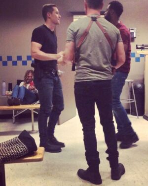 Patrick John Flueger Instagram - Backstage Beats.... :) @jonseda @jesseleesoffer @roycedavoyce #setlife
