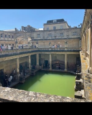 Patrick John Flueger Instagram - BATH 🇬🇧 Baby! Ancient Roman baths in the morning!!! High Tea at The Royal Crescent in the afternoon with Reemer.  Eating crumpets & tiny cute lil sandwiches. All stacked up? = A Damn Good Day!! #PaddyAndReemsKingUKongAdventure #HistoryGeeking