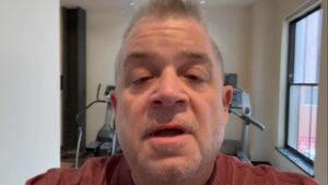 Patton Oswalt Instagram - VERY weird visual motivation over my treadmill in my Tulsa hotel gym this past weekend.