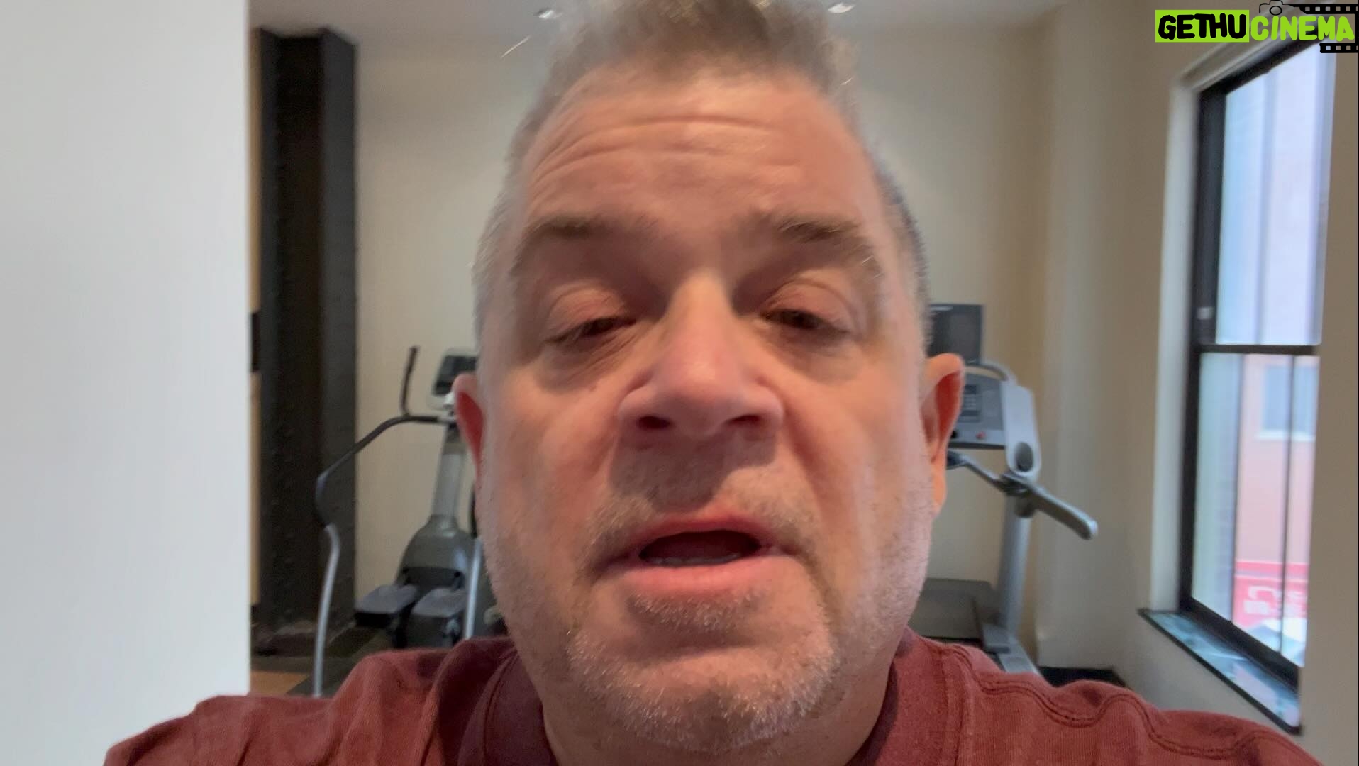 Patton Oswalt - 2.6K Likes - VERY weird visual motivation over my treadmill in my Tulsa hotel gym this past weekend.