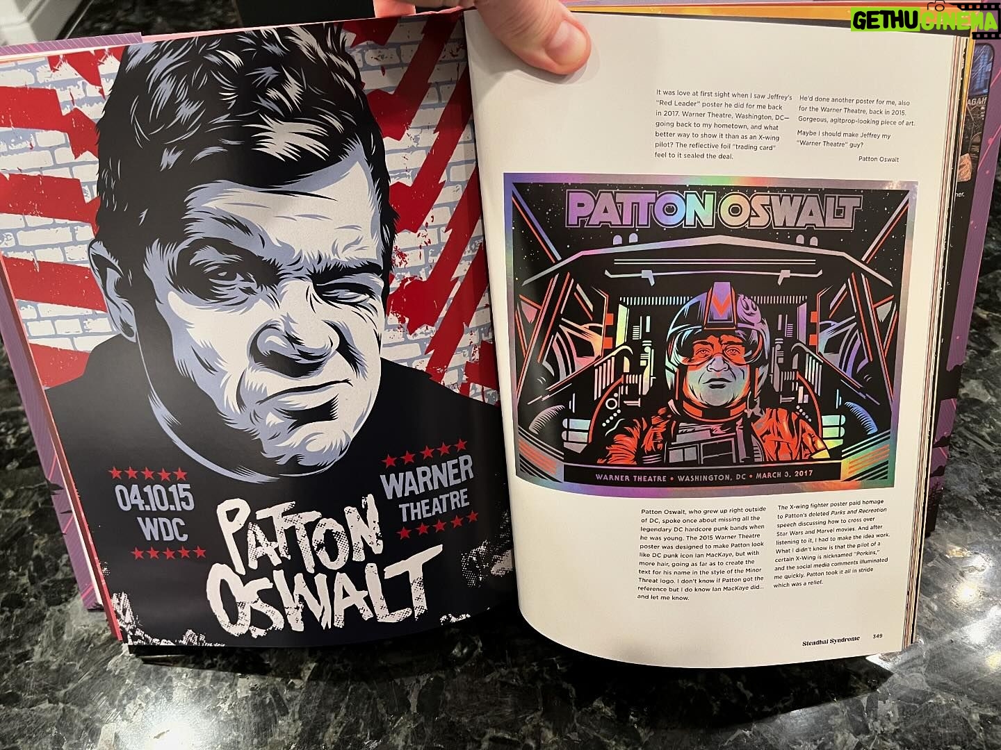 Patton Oswalt - 1K Likes - So happy to have some of my show posters in this STUNNING collection from Jeffrey Everett. Go gitcher self a copy. Every page a painting!
