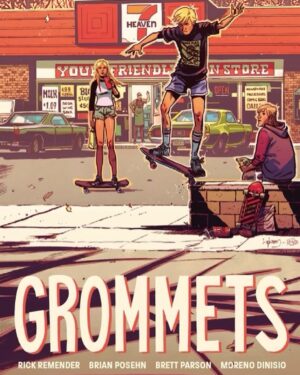 Patton Oswalt Instagram - May 29th! @brianposehn’s and @rickremender’s (kinda) autobiographical comic GROMMETS hits the stands! Hilarious, heartfelt, and full of wayward 1980s teen cringe, this is a beautifully drawn and written chronicle of the parking lot victories, empty swimming pool defeats and cheap beer epiphanies that shaped so much of Gen X. I can’t recommend this any higher! Get it!