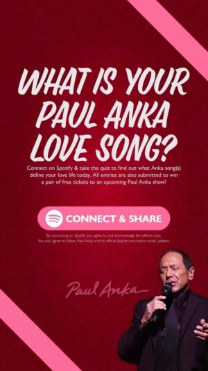 Paul Anka Instagram - Happy Love Month ! I want to help you all celebrate by assigning YOUR Paul Anka love song! The task is simple, take the quiz with the link in bio and find out which of my songs tell the story of your love life. Be sure to share your results on your page and tag me! All  submissions will be entered to win a pair of free concert tickets to an upcoming show! Love you lots - Paul