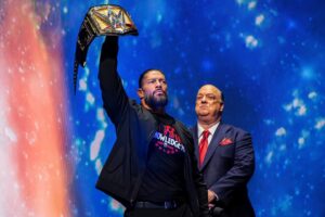 Paul Heyman Instagram - Ladies and Gentlemen, today is a picture-perfect day to ACKNOWLEDGE YOUR TRIBAL CHIEF!

As @WWE tries to grasp the enormity of the events that transpired at the #WrestleMania Kickoff Event in Las @Vegas, I remind you that yet another chapter shall unfold tomorrow, LIVE on @foxtv as #Smackdown will feature not only your humble #Wiseman and the reigning defending Undisputed #WWE Universal Heavyweight Champion @RomanReigns but also The #PeoplesChamp @TheRock! 

While @AmericanNightmareCody and @WWERollins face an uncertain future, condemned to live life after #WM40 in the Ocean of Obscurity, it is quite apparent the #Bloodline’s rule on the Island of Relevancy has never been more powerful!  The @DeltaCenter in #SaltLakeCity will be the setting, and The People’s Slap was only the beginning of what’s to come next. 

And that’s not a prediction. 

That’s a spoiler!
•
•
•
Exclusive photos by @endvrs and @jd3studios for #HeymanHustle