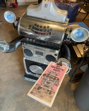 Paul Reubens Instagram - Our record player broke a few weeks ago so I decided to turn it into a life sized Conky 2000 for Etta’s Valentine’s Day! The head is a bit too big and the arms are too long, but hey for a bunch of thrift store parts I think it turned out pretty good! We also hooked in a micro SD card with all of her favorite Pee-Wee songs and sound bites. #PeeWeesPlayhouse