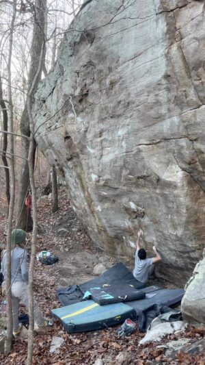 Paul Robinson Instagram - Didn’t have space to fit this one in the last south edit! So here is the full video of a rad new one that climbs from down and left into hitman. I am calling this one, “The Red Room,” and is somewhere around v11/12 or so?? I’m looking forward to seeing more people get on it and let me know what they think. This is def atypical of the south… straight pulling on small crimps! #bouldering