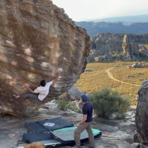 Paul Robinson Instagram - 2 months… cannot wait to try this boulder and so many more. 🌍 attempt on black eagle sit. #bouldering