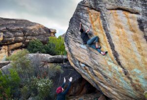 Paul Robinson Instagram - Another one I am super proud of having sent, “Trust Issues,” V14/8B  while in Rocklands. I really felt like this trip I was able to calm down my nerves on some taller boulders and actually climb them. This has always been a struggle for me over the years and I feel grateful to have been able to calm down my nerves a bit and trust my climbing ability. Thanks to @marijus3 for the legend spot and to @lizzy.ellison for capturing the send! #bouldering