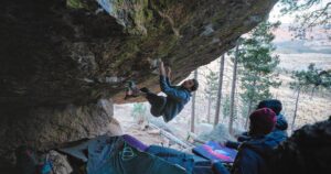 Paul Robinson Instagram - Big thanks to @isaac_palatt for showing @tchadx, @drewruana , and I this awesome new boulder in the Platte, “The Reckoner,” V11. Such a sick one and stoked to get the third ascent :) #bouldering