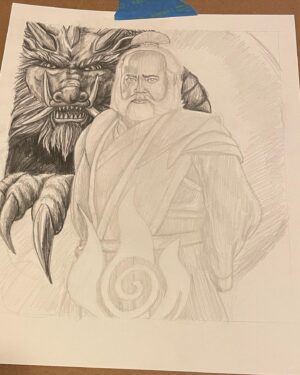 Paul Sun-Hyung Lee Instagram - Swipe ➡️ to see progress.
 Progression photos of @angryappa as;
 “The Dragon of the West”

@avatarnetflix #dragonofthewest #uncleiroh #avatarthelastairbender #liveaction #drawing #sketch #dragon #firenation #artwork #jasmine #tea #leaves