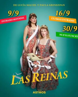 Paula Grinszpan Instagram - 👸🏼🫅🏻 Las reinas @lasreinas.teatro se sacan selfies para hacerse las lindas porque son muy modernas. 

👉 FUNCIÓN 9/9 - AGOTADA 

🔥 FUNCIÓN 16/9 - ÚLTIMAS ENTRADAS

‼️ AGREGAMOS UNA NUEVA FUNCIÓN sábado 30/9 a las 21 hs ‼️

🎫 Entradas en bio, en la web del @teatroastrosok o por @entradauno

Ph: @sollevinasphotography @johanna_wilhelm_papercut