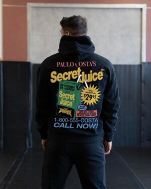 Paulo Costa Instagram - Paulo only goes to the 100% Natty gym. The Secret Juice man Paulo Costa x Full Violence is now live. Ships in 2-3 weeks. Sales close on 6/22. 🧃

Link in bio at FullViolence.com