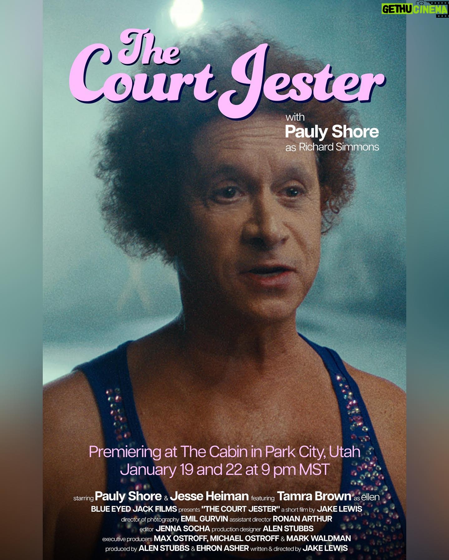 Pauly Shore - 17.6K Likes - If you haven’t heard yet, my Richard Simmons short with @jakevlewis is playing in Park City. Check out the sweet poster by @karolinaed and @emilgurvin. “The Court Jester” premiers at @thecabinparkcity this Friday, Jan 19 at 8pm PT and then the world will be able to watch it too. World premier Saturday, Jan 20 at 6am PT on the @lewis_brothers YouTube channel.