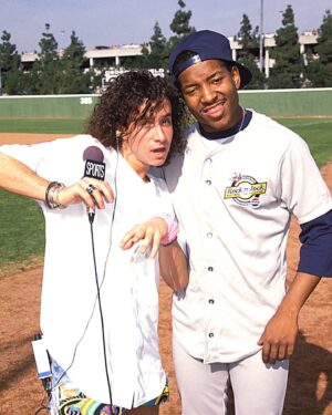 Pauly Shore Instagram - Baseball season is back. Here’s a MTV Rock n Jock flashback with Young MC. Take me out to the ball game, doodzzz. Have a great weekend!
