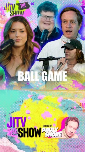 Pauly Shore Instagram - Take me out to the ball game 🤣🎤 @heylaurensummer sits w/ @paulyshore, @iamjesseheiman and @kidbloom for @thejitvshow at @jaminthevan 🎶🚐 New episodes streaming now, link in bio! #jaminthevan #paulyshore #laurensummer