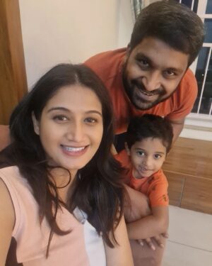 Pavan Wadeyar Instagram - The awaited day is here.
To my darlings,  HAPPIEST BIRTHDAY who sometimes makes my cheeks blush or make me grin with annoyance, makes me anger but never fails to bring back smile on my lips. 
As I wish father a long life n prosperity,  I also wish the son abundant life. Love u infinity n beyond my sonshine SHOURYA WADEYAR,  darling husband PAVAN WADEYAR. 😘
