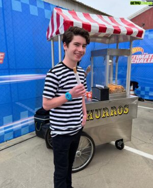 Paxton Booth Instagram - Had an awesome time at the premier of #NBCHotwheels Ultimate Challenge 🏎️ Premiers May 30th @NBC  Thank to @hotwheelsofficial @mattel @peacock

Oh…and they had churros😎