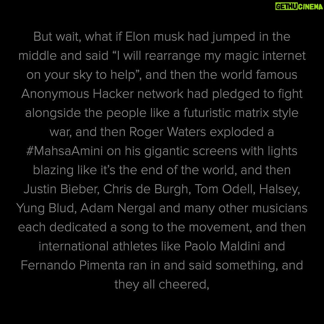Pegah Ghafoori - 1K Likes - Taking a moment to applaud these news networks and the journalist’s creed they swore to.
@iman.kay said it best.