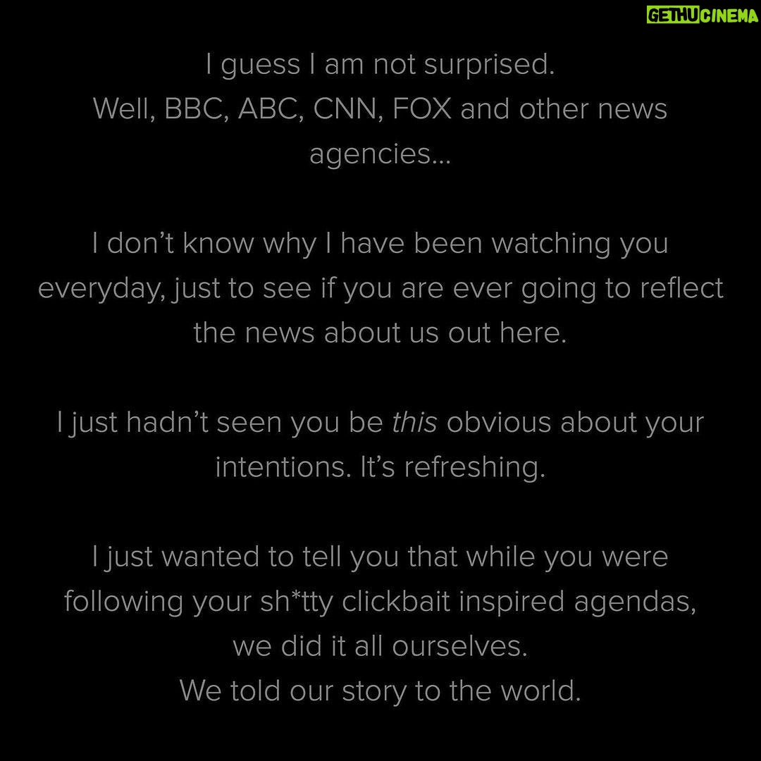 Pegah Ghafoori - 1K Likes - Taking a moment to applaud these news networks and the journalist’s creed they swore to.
@iman.kay said it best.
